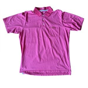 B Draddy Mens Medium Golf Polo Shirt Short Sleeve Collared Striped Cotton